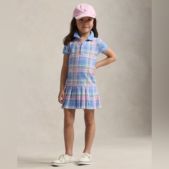 Ralph Lauren Other - Ralph Lauren Pastel Plaid Cotton Polo Pique Dress Baby Toddler 18 Months